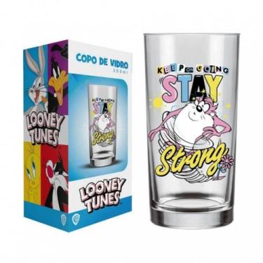 Imagem de Copo Avulso Cylinder Manchester Allmix Vidro Estampa Taz Looney Tunes 
