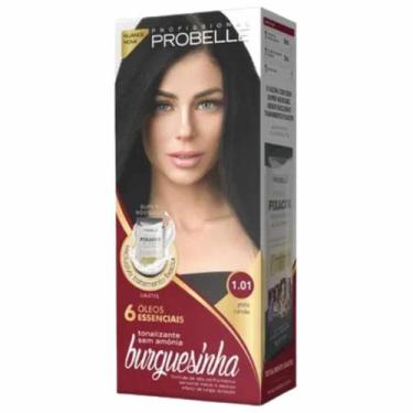 Imagem de Tonalizante Burguesinha Coloração N. 1.01 Preto Carvão Probelle