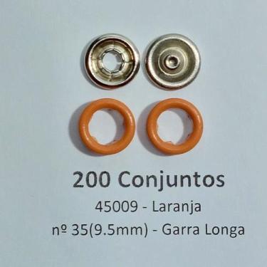 Imagem de Botões de Pressão Nº 35 Tic-Tac Colorido Latão Variadas Laranja 9,5mm 