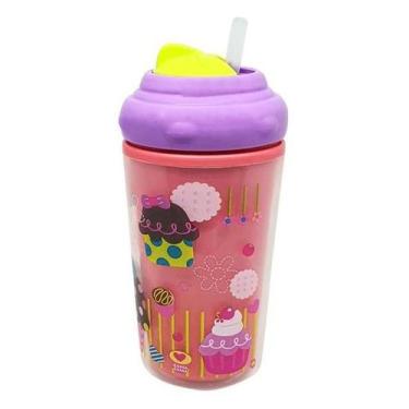 Imagem de Copo Infantil Térmico Com Canudo 220ml Rosa 24m+ Multikids