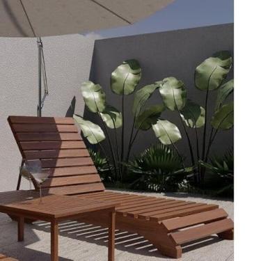 Imagem de Espreguiçadeira em Madeira Maciça Chaise Long Cedro Rosa Amarelo/nogueira
