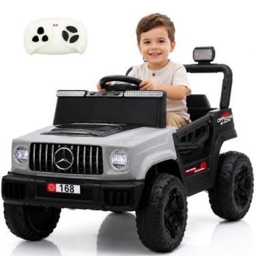Imagem de Carrinho Eletrico Infantil Bang Toys Jipe Max Kids Cinza 6V Controle