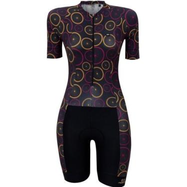 Imagem de Macaquinho de Ciclismo Feminino Márcio May Slim Fit Rodas Bike, G