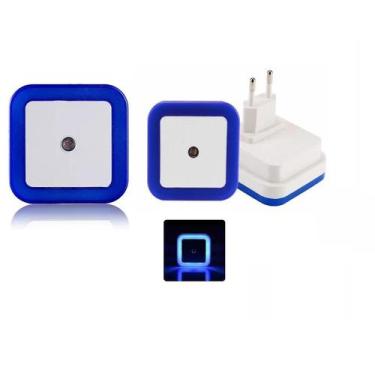 Imagem de Kit 5 Luz Noturna Abajour Led Azul Sensor Acende Automático - Buba Imp