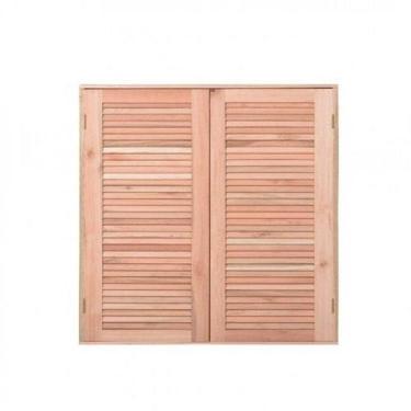 Imagem de Kit 2 Janela Guilhotina com Ferragem JE821 100x100x12cm Esel Marrom