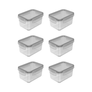 Imagem de Kit de potes organizadores de geladeira retangular Ou 6 peça