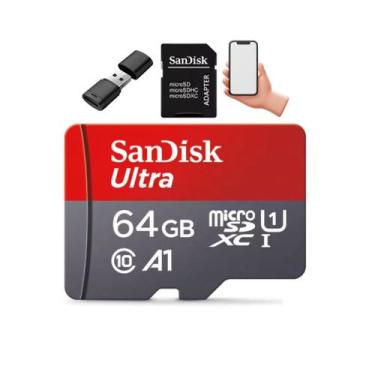 Imagem de Cartão De Memória 64gb Sandisk Para Câmeras Celulares Pc Sd