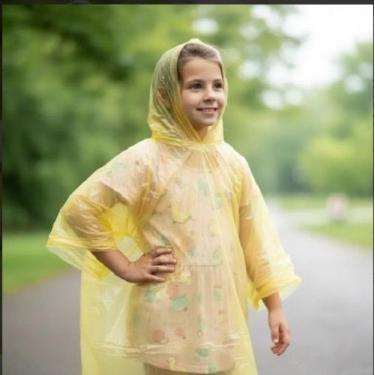 Imagem de 10 Capas de Chuva Infantil de Plástico Descartável - Protege, Amarelo