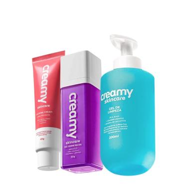 Imagem de Kit de Skincare Gel de Limpeza Calming Cream Retinol 3 Produtos 200ml 40g 30ml Creamy