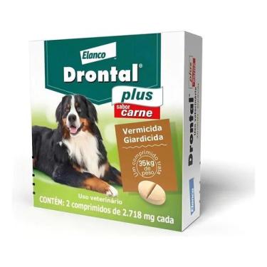Imagem de Vermífugo Drontal Plus Sabor Carne Para Cães 35kg 2 Comprimi - Congrat