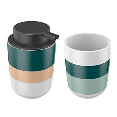 Imagem de Conjunto Banheiro dispenser sabonete porta escova osaka yoi Cor:Listras