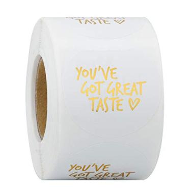 Imagem de WRAPAHOLIC You Got Great Taste – Adesivos de Agradecimento de Folha de Ouro – 5 x 5 cm, 500 Etiquetas Totais, Branco