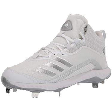 Imagem de adidas Tênis de beisebol masculino Eg7601, Branco/Prata/Cinza Claro, 50