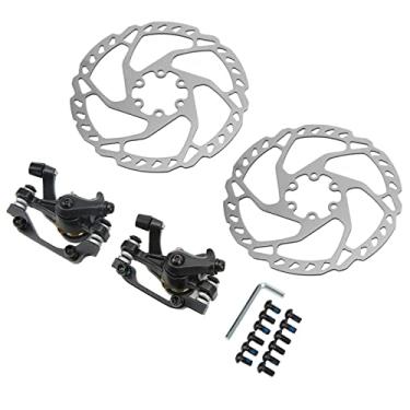 Imagem de 01 02 015 Freio a disco de bicicleta, conjunto de freio a disco de bicicleta resistente com moldagem de peça única controlável para bicicleta para bicicleta