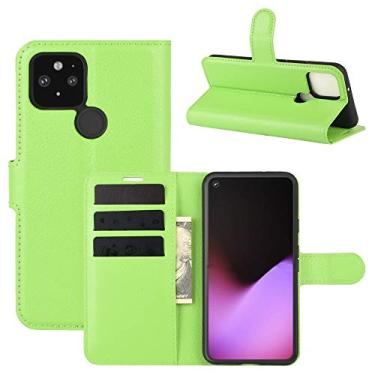 Imagem de YUNCHAO Caixa de telefone Para o Google Pixel 5 XL Litchi Texture Horizontal Flip Caixa Protetora com suporte e Card Slots & Carteira capa para celular
