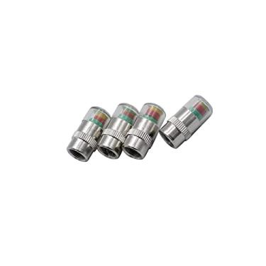 Imagem de 4 peças SHLPDFM Tampa de válvula de monitor de pressão de pneu automático para carro, medidor de roda 3 cores indicador de sensor de alerta ocular