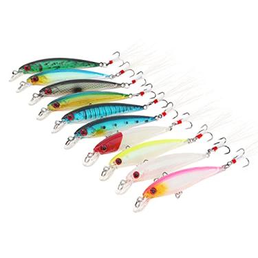 Imagem de OriGlam 10 iscas artificiais de pesca 3D, minnow com ganchos BKK e bola de aço integrada
