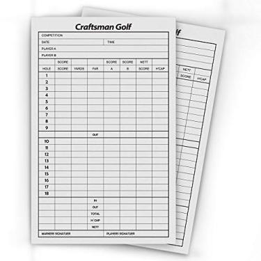 Imagem de Craftsman Golf 10 peças 16,3 x 10 cm folha de pontuação de golfe cartões de pontuação de registro cartão pista estatísticas de golfe