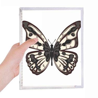 Imagem de Amostra de borboleta em caderno pálido, diário de folhas soltas, recarregável, papelaria