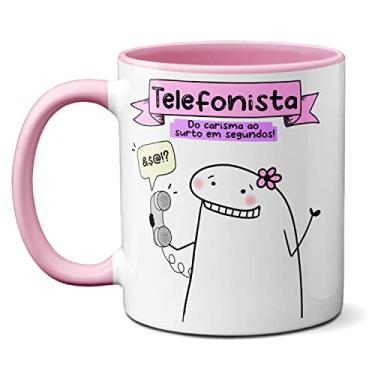 Imagem de Caneca Telefonista Do Carismo Ao Surto Em Segundos! Presente (Rosa)