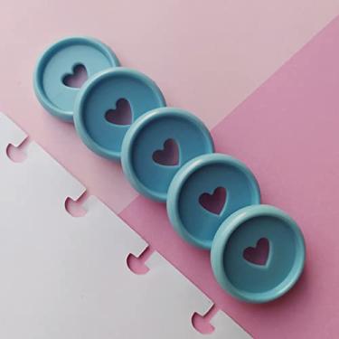 Imagem de Kit 12 Discos M 24mm de Caderno Infinito Sistema Inteligente Amor Infinito Cadernos - Coração (Azul Claro Metalizado)