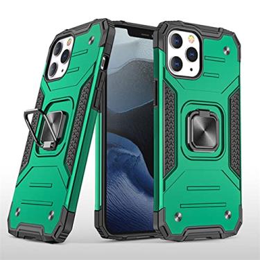 Imagem de YINGDAFENG Capa para iPhone 14 Pro, capa de proteção resistente à prova de choque de grau militar com anel de suporte de 360° suporte magnético para carro à prova de choque capa interna de TPU, verde2