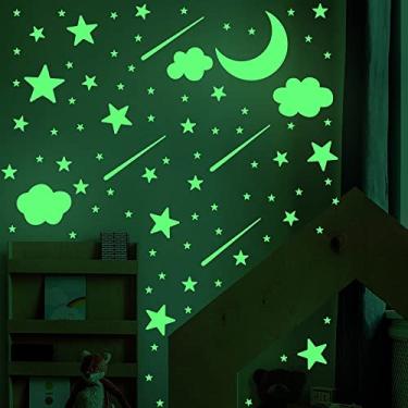 Imagem de 93 Img Adesivos Brilha no Escuro Fosforescente Estrelas, Cometas, Nuvens, Lua - Decoração Quarto Infantil