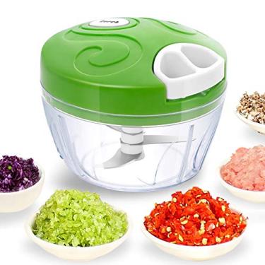 Imagem de Cortador manual de alimentos, fácil de puxar à mão para cortador de cebola, durável e portátil para vegetais, alho, carne, salsa (verde) cortador manual de alimentos 200511-verde