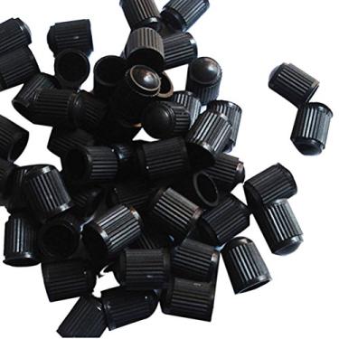 Imagem de 100 tampas de plástico para válvula de pneu de bicicleta (preto)