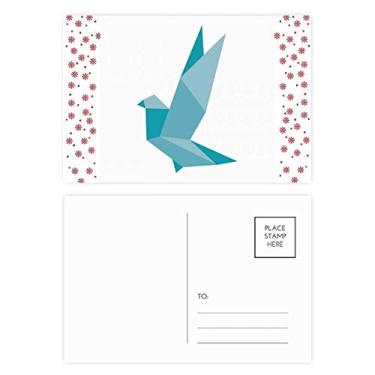 Imagem de Origami — Cartão postal de Natal com estampa de pombo de flor abstrata