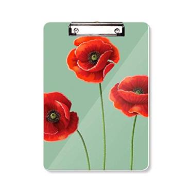 Imagem de Pintura artística milho papoula flores vermelhas prancheta pasta bloco de escrita placa de suporte A4