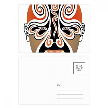 Imagem de Conjunto de cartões postais de ópera de Pequim com cabeça facial de ópera de Pequim, cartão de felicitações de aniversário