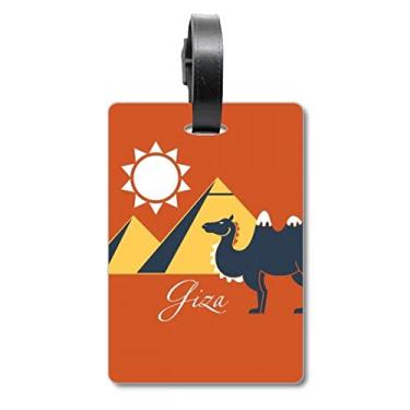 Imagem de Egito pirâmide esfinge de camelo com estampa de camelo etiqueta de bagagem para cartão pendurado