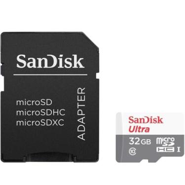 Imagem de Cartão De Memória Sandisk 32Gb Microsd C/ Adaptador, Sdsqunr-032G, Cla