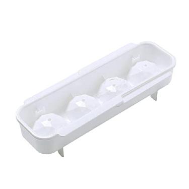 Imagem de NC Forma redonda de cubo de gelo para geladeira doméstica, bandeja de gelo redonda de uísque com tampa, forma de bola de gelo de refrigeração, 4