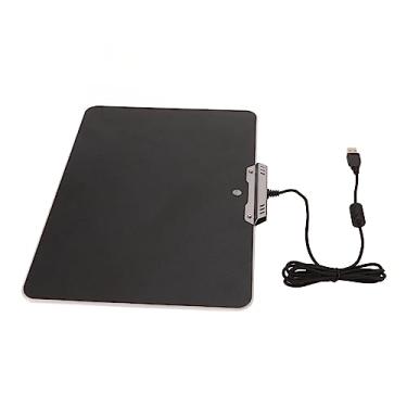 Imagem de Mouse Pad Rígido Com Retroiluminação RGB Superfícies Micro Texturizadas para Jogos Suporte de Borracha à Prova D'água Com Controle de Toque, para Viagens, Escritório, Estudo