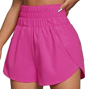 Imagem de Shorts Atléticos Femininos, Calças Elegantes e Respiráveis ​​com Pétalas, Pernas Perfeitas de Poliéster, Cintura Alta, Esportivas Curtas para Casa (L)