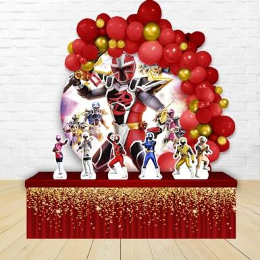 Imagem de Kit Decoração Painel Redondo Festa de Aniversário Infantil P. Ranger Ninja Steel