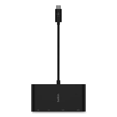 Imagem de Belkin Adaptador multimídia USB-C, HDMI/Ethernet/USB-A/USB-C/VGA, 11 cm, preto