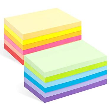Imagem de Agoer Notas adesivas grandes, blocos de notas de 1200 folhas, blocos de notas coloridas brilhantes de 7,6 x 12,7 cm, notas autoadesivas de remoção limpa, blocos de notas de 12 cores, adesivos de
