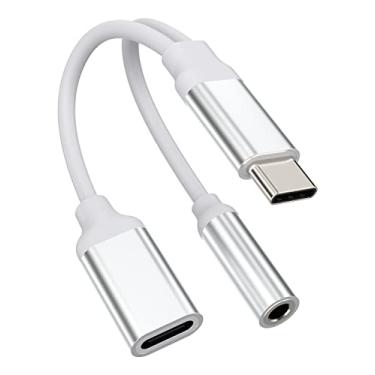 Imagem de Adaptador USB-C para fone de ouvido de 3,5 mm (2 em 1) DAC tipo C divisor de carregador compatível com Samsung Galaxy Pixel LG iPhone 15 Pro Max Plus iPad Pro Air Mini cabo auxiliar de carregamento de