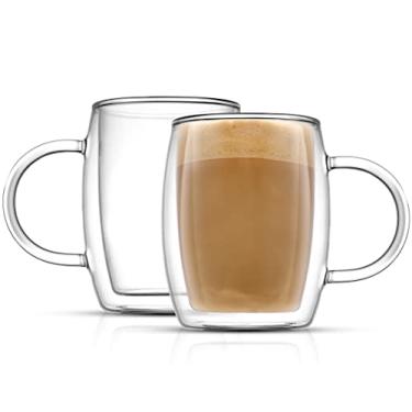 Imagem de JoyJolt Copos de parede dupla 382 g canecas isoladas copos de vidro de parede dupla para café e chá conjunto de 2