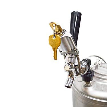 Imagem de Cadeado para Cerveja, CellarBrew Beer Tap Lock para Draft Beer Faucet, Equipamento para Keg HomeBrew (2 Chaves)