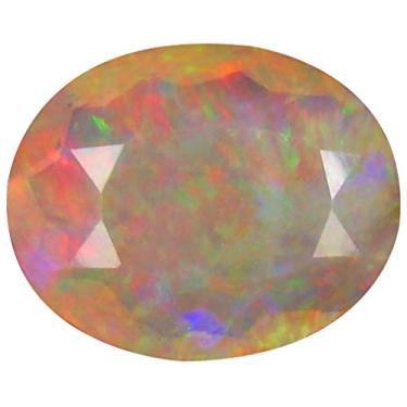 Imagem de 2,06 ct AAA A+ qualidade pedra preciosa corte oval (11 x 9 mm) opala arco-íris etíope não aquecida genuína e extraída da terra pedra preciosa solta
