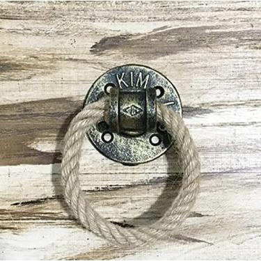 Imagem de 1.26 polegada Anel de gota vintage puxadores de gaveta corda de cânhamo bronze preto guarda-roupa armário puxar puxadores de gabinete puxar ferragens de móveis, bronze antigo