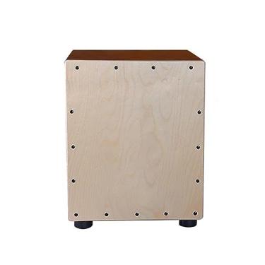 Imagem de Cajon – Bateria de madeira feita de bétula, corda de guitarra embutida, mini tambor de mão para iniciantes, instrumento de percussão (C)