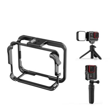 Imagem de Generic Moldura de gaiola de câmera de alumínio compatível com Insta360 Ace/Ace Pro, capa protetora para câmera com suporte de sapata fria e adaptador (para Ace)