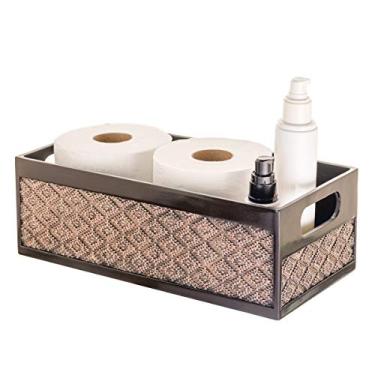 Imagem de Creative Scents Dublin Cesta de armazenamento de papel higiênico marrom para decoração - caixa decorativa para vaso sanitário - organizador de banheiro bancada moderna marrom balcão de banheiro