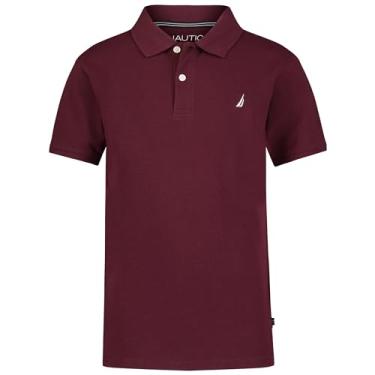 Imagem de Nautica Camisa polo âncora de manga curta para meninos, Borgonha, 18-20