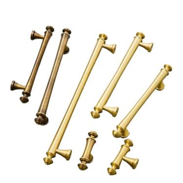 Imagem de Armário de latão vintage sólido, cozinha, puxador, maçaneta de móveis, gaveta de cobre, alças europeias para móveis, latão retrô 96 mm